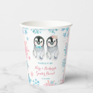 Vasos De Papel Penguin Winter Gender Revelador Paper Cup