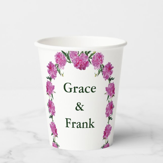 Vasos De Papel Peonies. (Anverso)