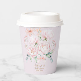 Vasos De Papel Peonies rosados doblan la ducha de novia en el jar