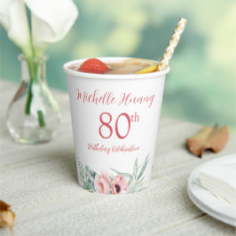 Vasos De Papel Peony Chinese "Longevity" Birday
