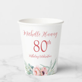 Vasos De Papel Peony Chinese "Longevity" Birday