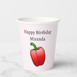 Vasos De Papel Pepper de Campana Roja