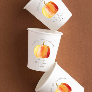 Vasos De Papel Pequeña Baby Shower de calabaza