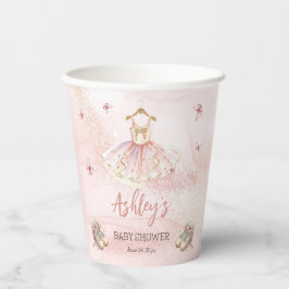 Vasos De Papel Pequeña balerina rosada tutu Chica Baby Shower