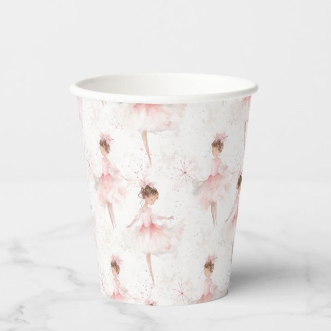 Vasos De Papel Pequeña Ballerina #4 - Chica asiático (Anverso)