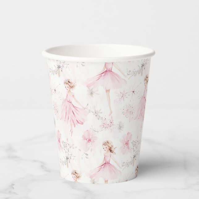 Vasos De Papel Pequeña Ballerina #7 - Chica rubio (Anverso)