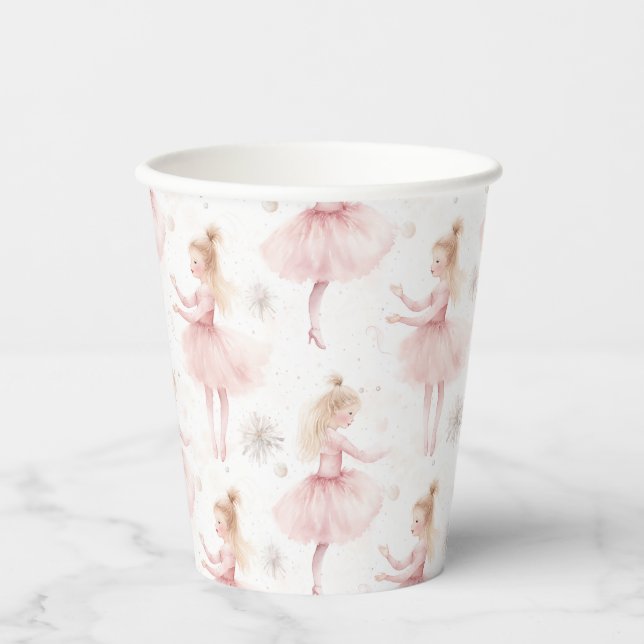 Vasos De Papel Pequeña Ballerina #9 - Chica rubio (Anverso)