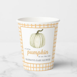 Vasos De Papel Pequeña calabaza acuarela Tapada Fall Baby Shower