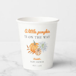 Vasos De Papel Pequeña Calabaza Baby Shower Elegante Simple Moder