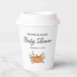 Vasos De Papel Pequeña calabaza de Baby Shower otoño