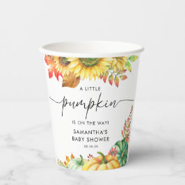 Vasos De Papel Pequeña calabaza Género Neutral Caída Baby Shower