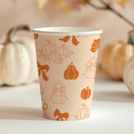 Vasos De Papel Pequeña calabaza naranja con mano Ducha bebé