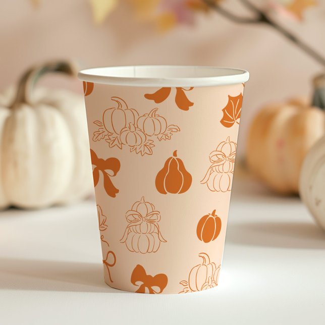 Vasos De Papel Pequeña calabaza naranja con mano Ducha bebé (Subido por el creador)