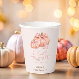 Vasos De Papel Pequeña calabaza rosada Chica Baby Shower
