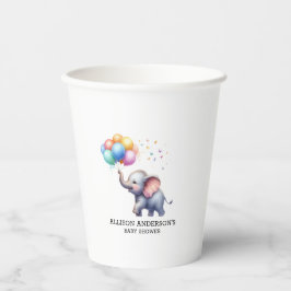 Vasos De Papel Pequeña ducha de bebé elefante de cacahuete