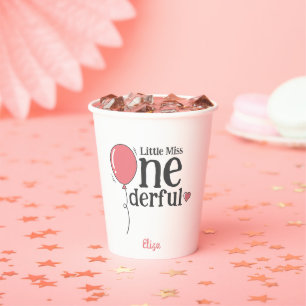 Vasos De Papel Pequeña Miss Maravillosa Primera Personalizado Ros
