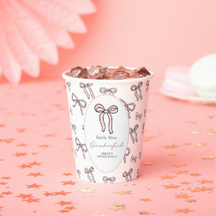 Vasos De Papel Pequeña Miss Maravilloso Doodle Bow