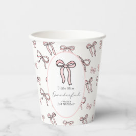Vasos De Papel Pequeña Miss Maravilloso Doodle Bow