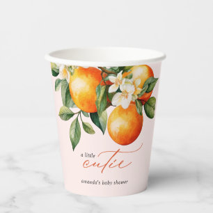 Vasos De Papel Pequeña Naranja de Cutie Clementine Baby Shower Fa
