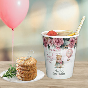 Vasos De Papel Pequeña Princesa Osa Bearly Wait Chica Baby Shower