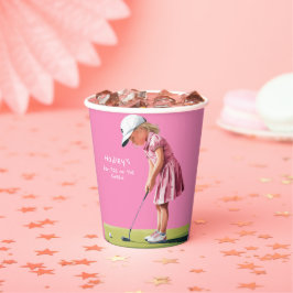 Vasos De Papel Pequeña pro en rosa: cumpleaños en el verde