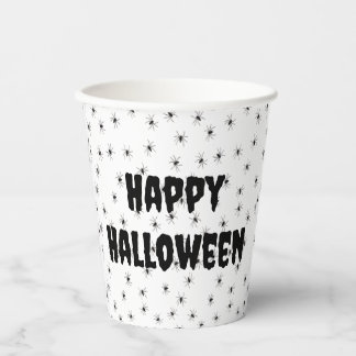 Vasos De Papel Pequeñas arañas fantasmales por toda Halloween