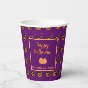 Vasos De Papel Pequeñas calabazas de naranja de Halloween truco o