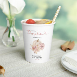 Vasos De Papel Pequeño Boho de calabaza rosa Pampas Grasa Baby Sh