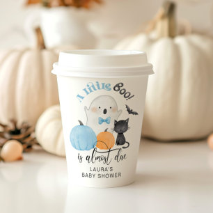 Vasos De Papel Pequeño Boo casi se debe a la ducha de bebé azul
