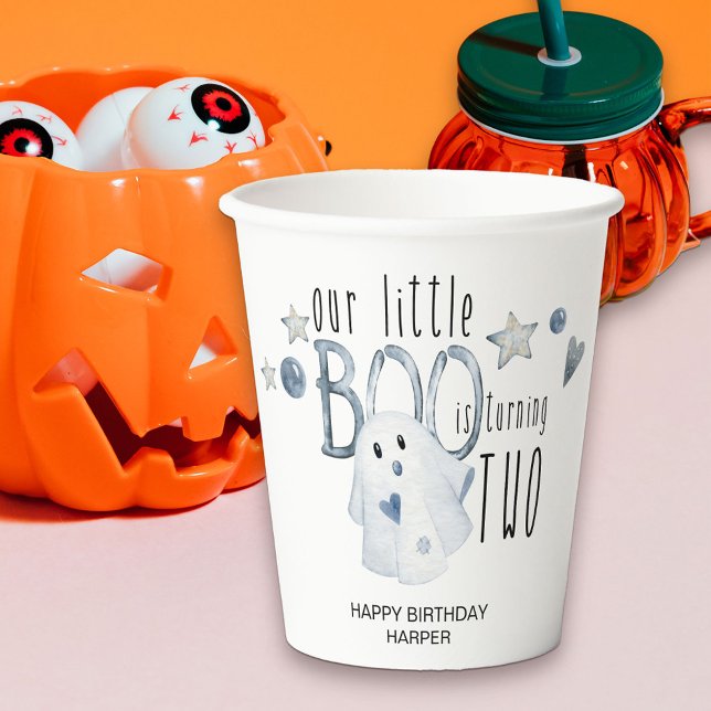 Vasos De Papel Pequeño Bote de Halloween 2º cumpleaños Fiesta Cup (Halloween 2nd Birthday Party paper cups)