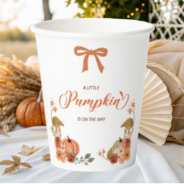 Vasos De Papel Pequeño calabaza caída Baby Shower floral