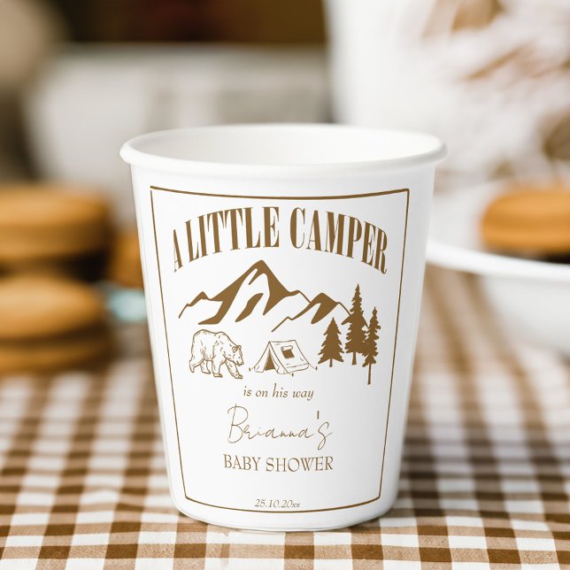Vasos De Papel Pequeño camper boho baby ducha personalizada (Little camper boho adventure awaits baby shower personalized paper cups customized table decor)