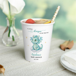 Vasos De Papel Pequeño Dragón está en camino Baby Shower
