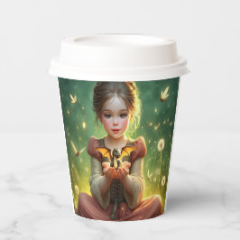 Vasos De Papel Pequeño guardián de dragones con mariposas