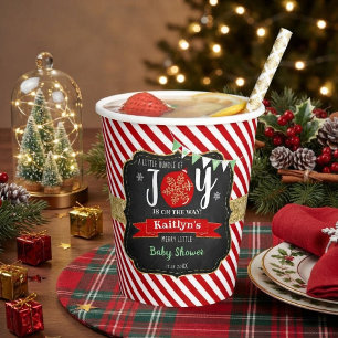 Vasos De Papel "Pequeño Haz De Alegría" Baby Shower de Navidad