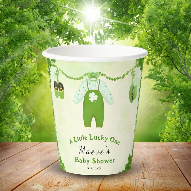 Vasos De Papel Pequeño Lucky One Shamrock Baby Set Baby Shower (Subido por el creador)
