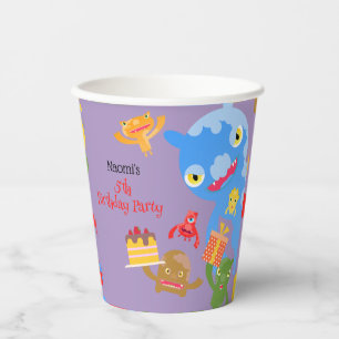 Vasos De Papel Pequeño Monstruo Fiesta y fiesta de cumpleaños de