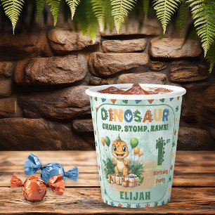 Vasos De Papel Pequeño niño de dinosaurio lindo primer Fiesta de 