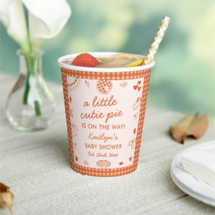 Vasos De Papel ¡Pequeño Pastelito En Camino! Baby Shower de Otoño
