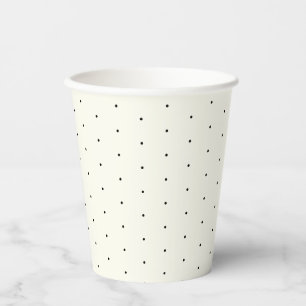 Vasos De Papel Pequeño patrón de puntos de polka de marfil negr