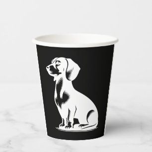 Vasos De Papel Pequeño Perro De Caza Cute Dachshund