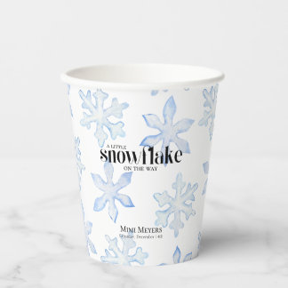 Vasos De Papel Pequeño Snowflake Blue Wintery Baby Shower