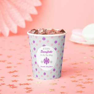 Vasos De Papel Pequeño Snowflake En El Camino