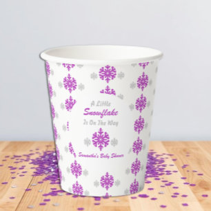 Vasos De Papel Pequeño Snowflake En El Camino
