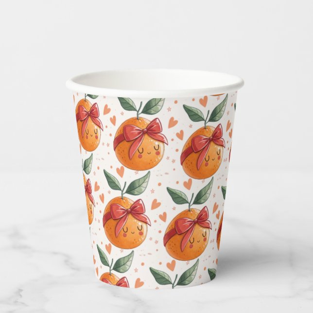 Vasos De Papel Pequeño tema del Naranja Cutie Grapefruit Citrus (Anverso)