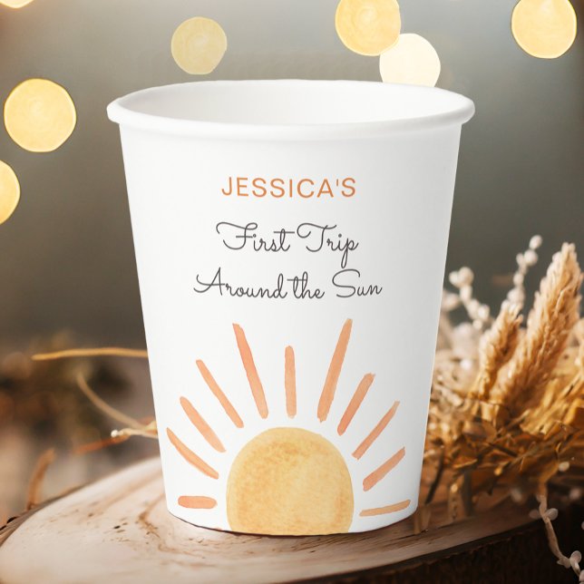 Vasos De Papel Pequeño viaje de sol alrededor del primer cumpleañ (Subido por el creador)