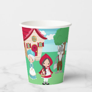 Vasos De Papel Pequeños Chicas de cuento de hadas rojas