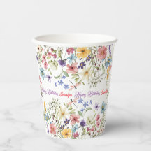 Pequeños Flores Silvestres Brillantes Acuarela Cum