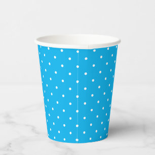 Vasos De Papel Pequeños puntos blancos en azul bebé