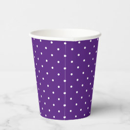 Vasos De Papel Pequeños puntos blancos en morado